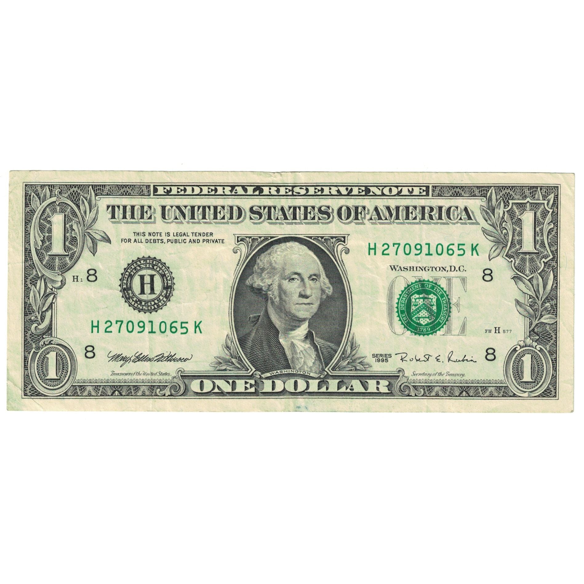 Banknote, United States, One Dollar, 1995, Undated (1995), KM:4248, EF(40-45)