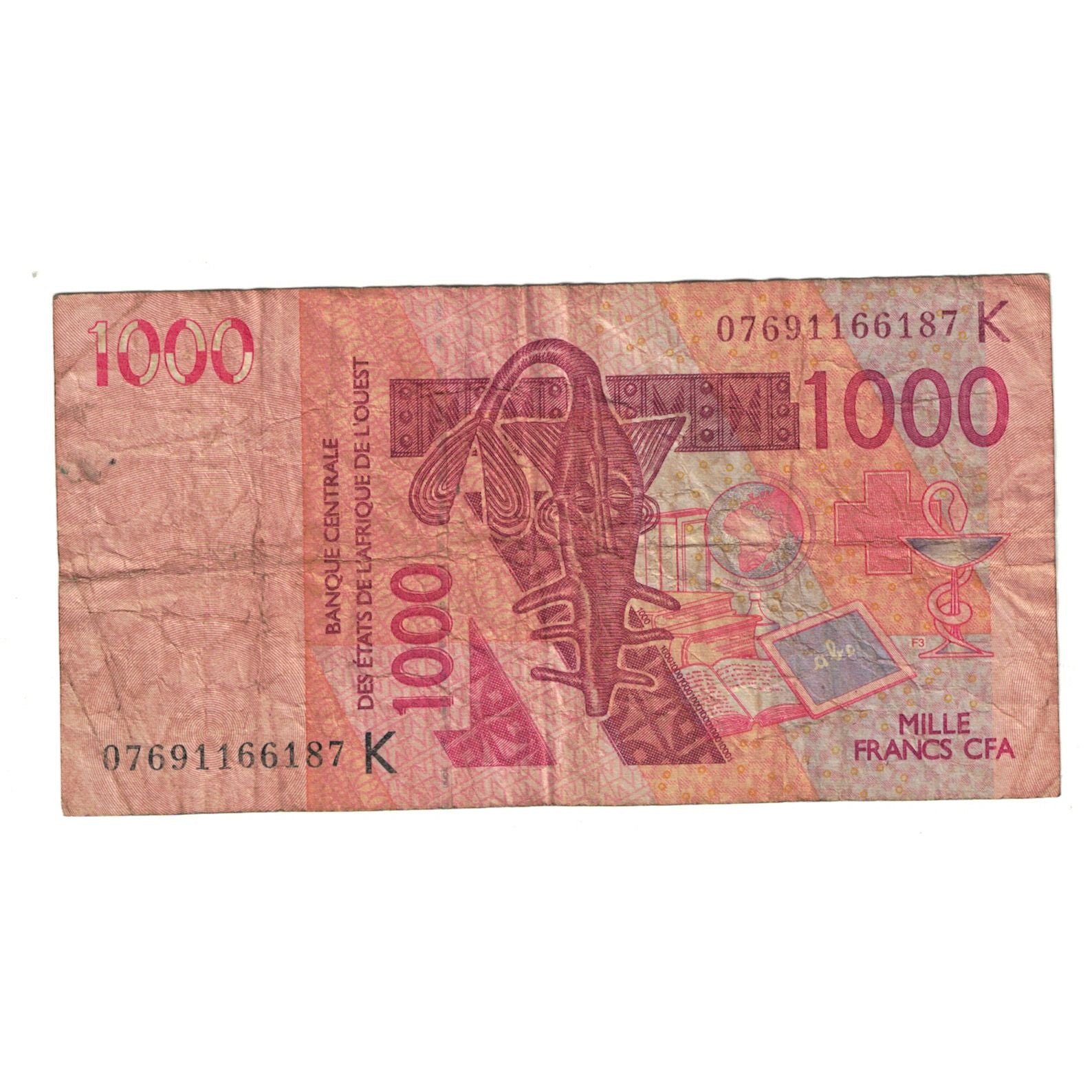 Banknote, West African States, 1000 Francs, 2003, 2003, KM:715Ka, VF(20-25)