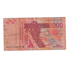 Banknote, West African States, 1000 Francs, 2003, 2003, KM:715Ka, VF(20-25)