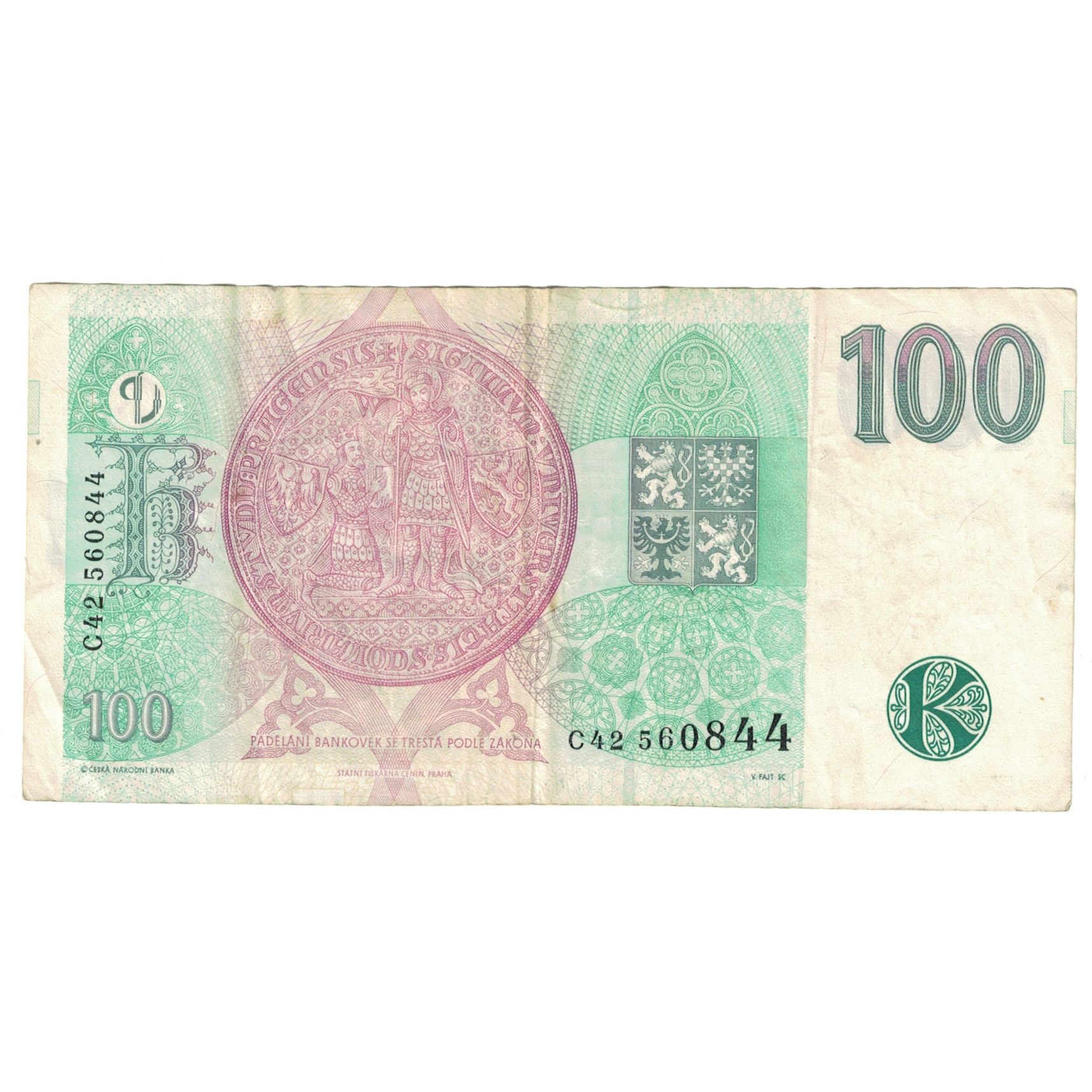 Banknote, Czech Republic, 100 Korun, 1997, Undated (1997), KM:18, EF(40-45)