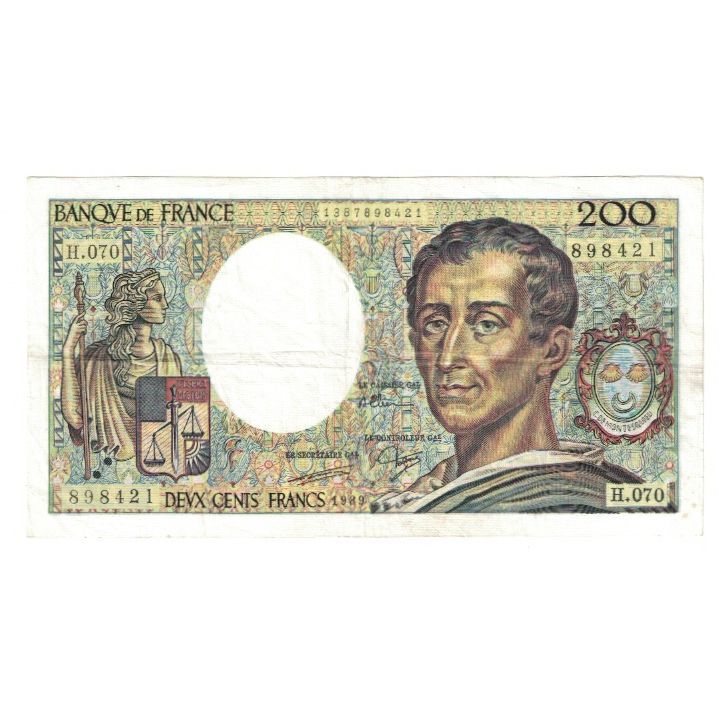 Frankrijk, 200 Francs, Montesquieu, 1989, H.070, TTB, Fayette:70.9, KM:155c