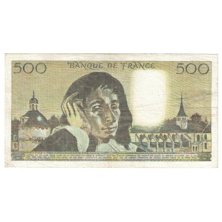 Francia, 500 Francs, Pascal, 1983, F.184, MBC+, Fayette:71.28, KM:156e
