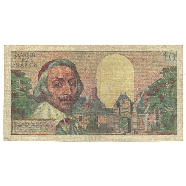 França, 10 Nouveaux Francs, Richelieu, 1959, R.23, EF(40-45), Fayette:57.2