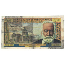 France, 5 Nouveaux Francs, Victor Hugo, 1965, X.135, VG(8-10), Fayette:56.17