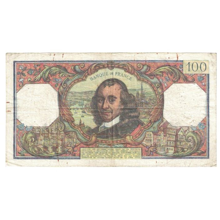 France, 100 Francs, Corneille, 1977, S.1047, EF(40-45), Fayette:65.56, KM:149f