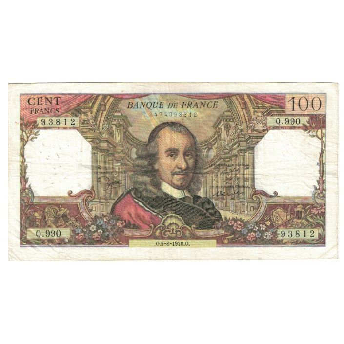 Frankreich, 100 Francs, Corneille, 1976, Q.990, SS, Fayette:65.54, KM:149f