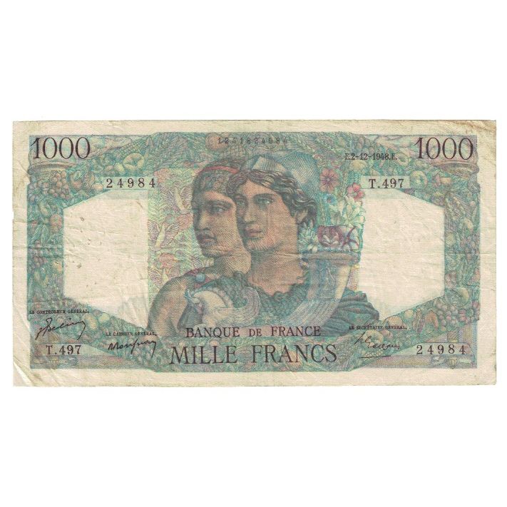Frankreich, 1000 Francs, Minerve et Hercule, 1948, T.497, S, Fayette:41.24