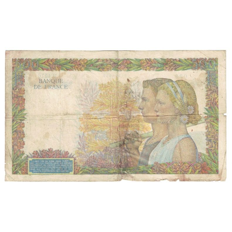 Francja, 500 Francs, La Paix, 1941, U.1976, VG(8-10), Fayette:32.13, KM:95a