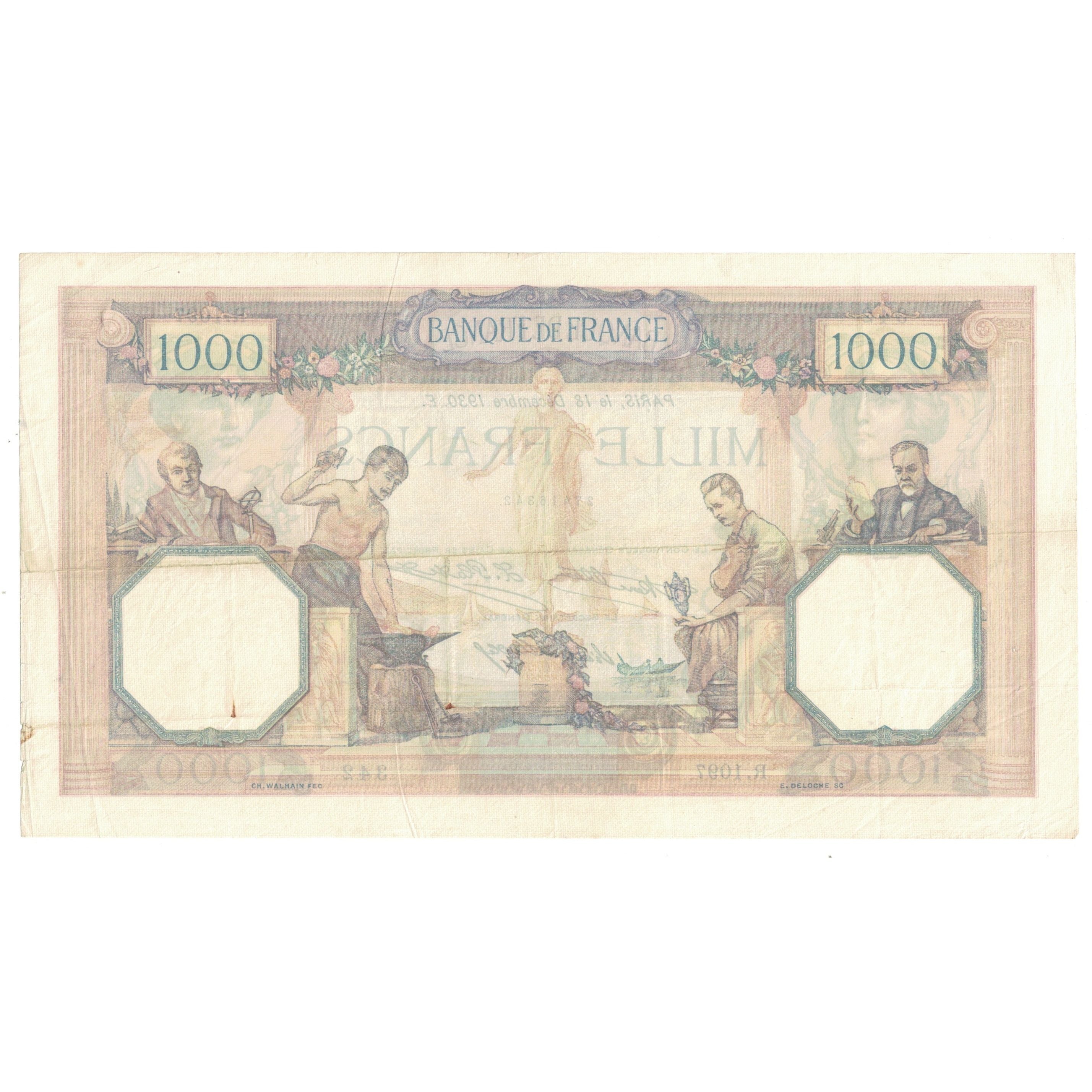 France, 1000 Francs, Cérès et Mercure, 1930, R.1097, TTB+, Fayette:37.5