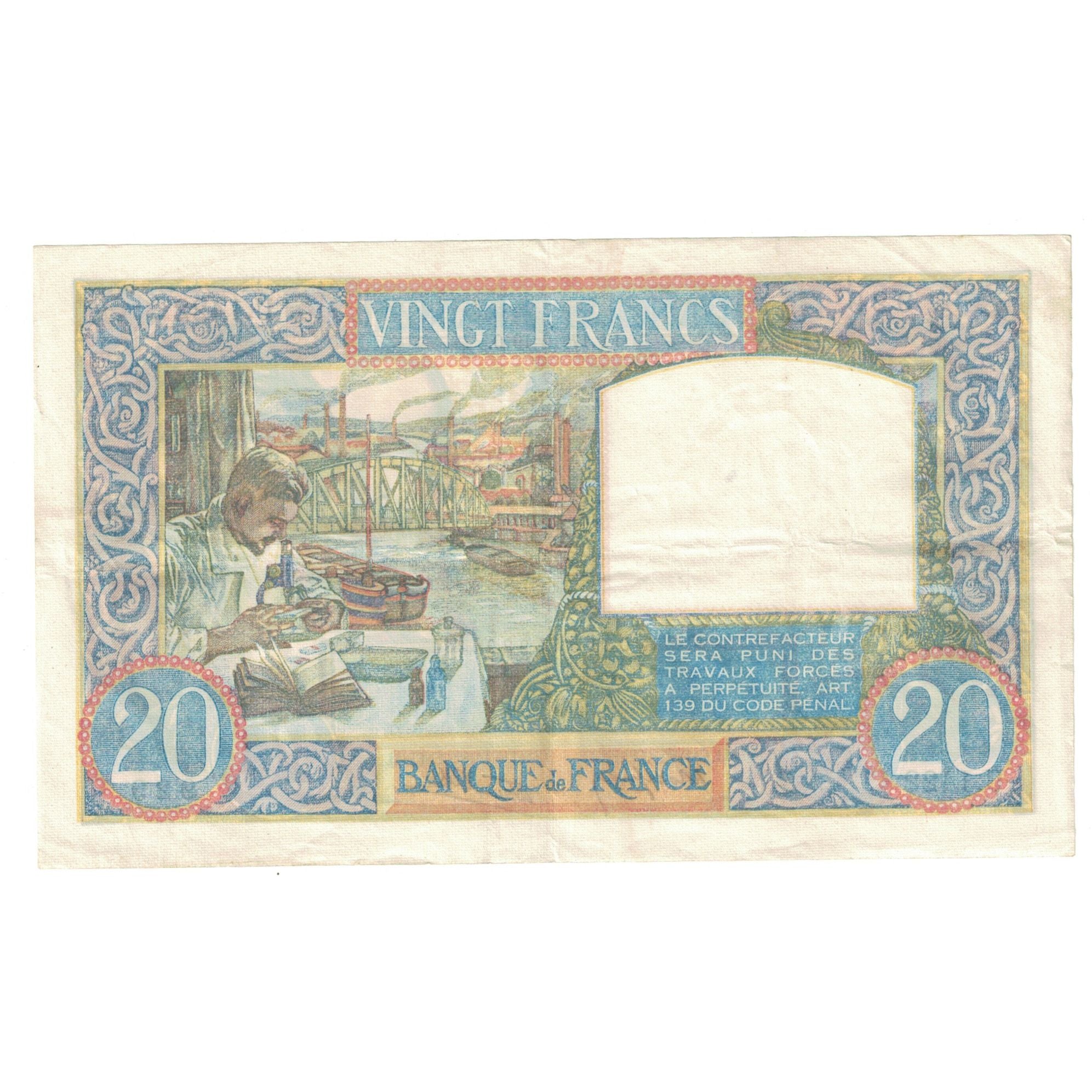 Frankreich, 20 Francs, Science et Travail, 1940, U.1422, SS+, Fayette:12.9