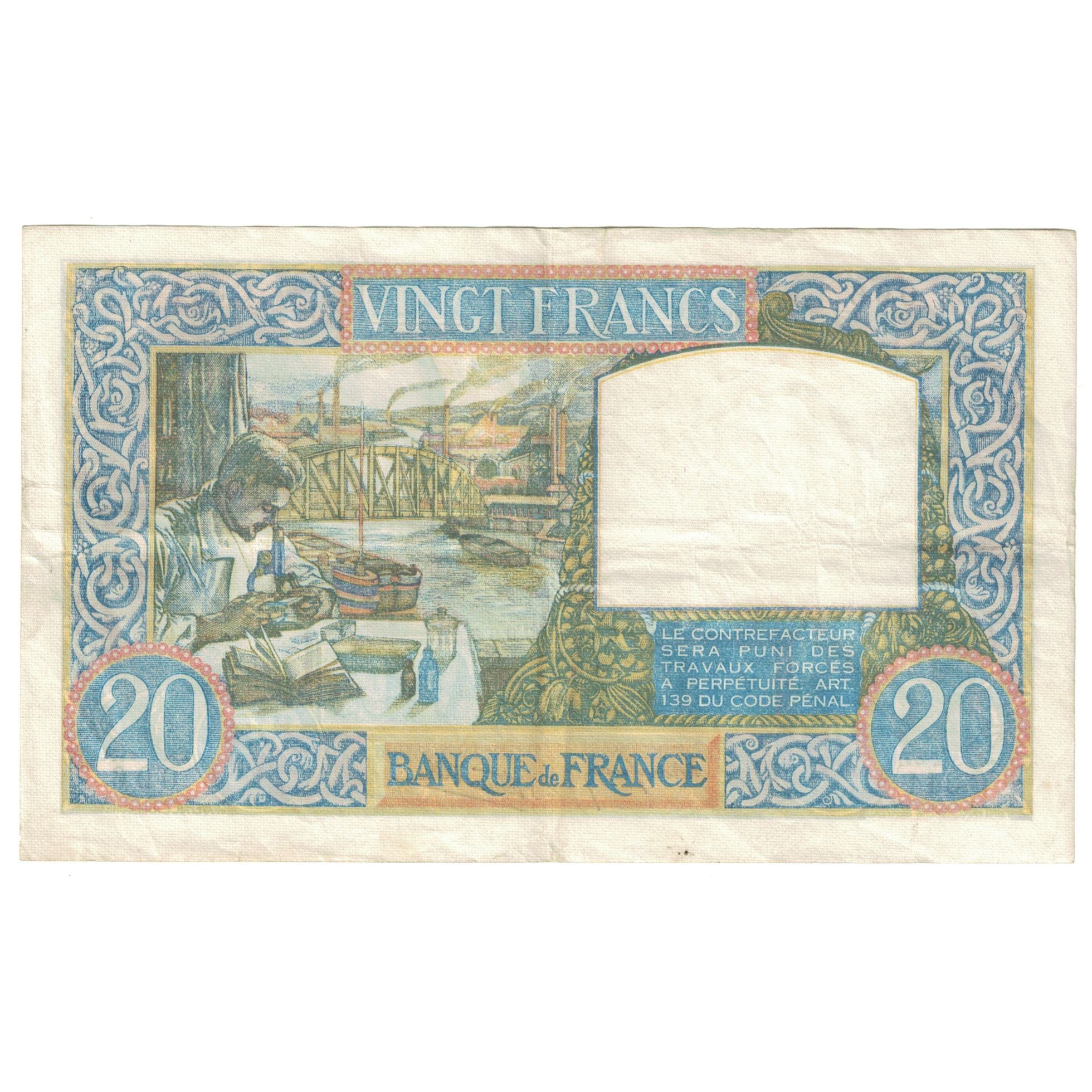 Frankrijk, 20 Francs, Science et Travail, 1940, C.344, TTB+, Fayette:12.2