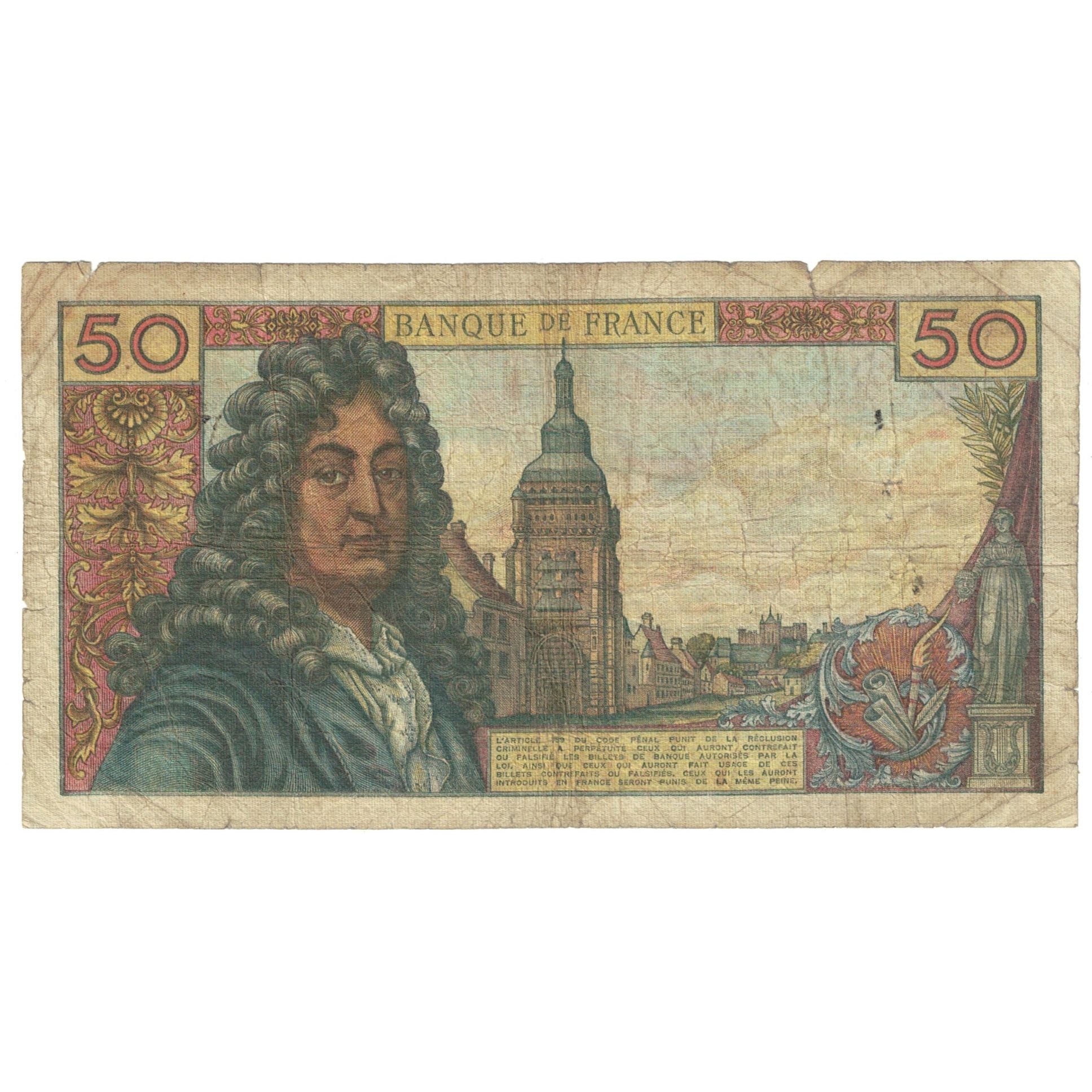 Francja, 50 Francs, Racine, 1974, C.258, VF(20-25), Fayette:64.28, KM:148d
