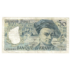 France, 50 Francs, Quentin de La Tour, 1991, V.65, TB, Fayette:67.17, KM:152e