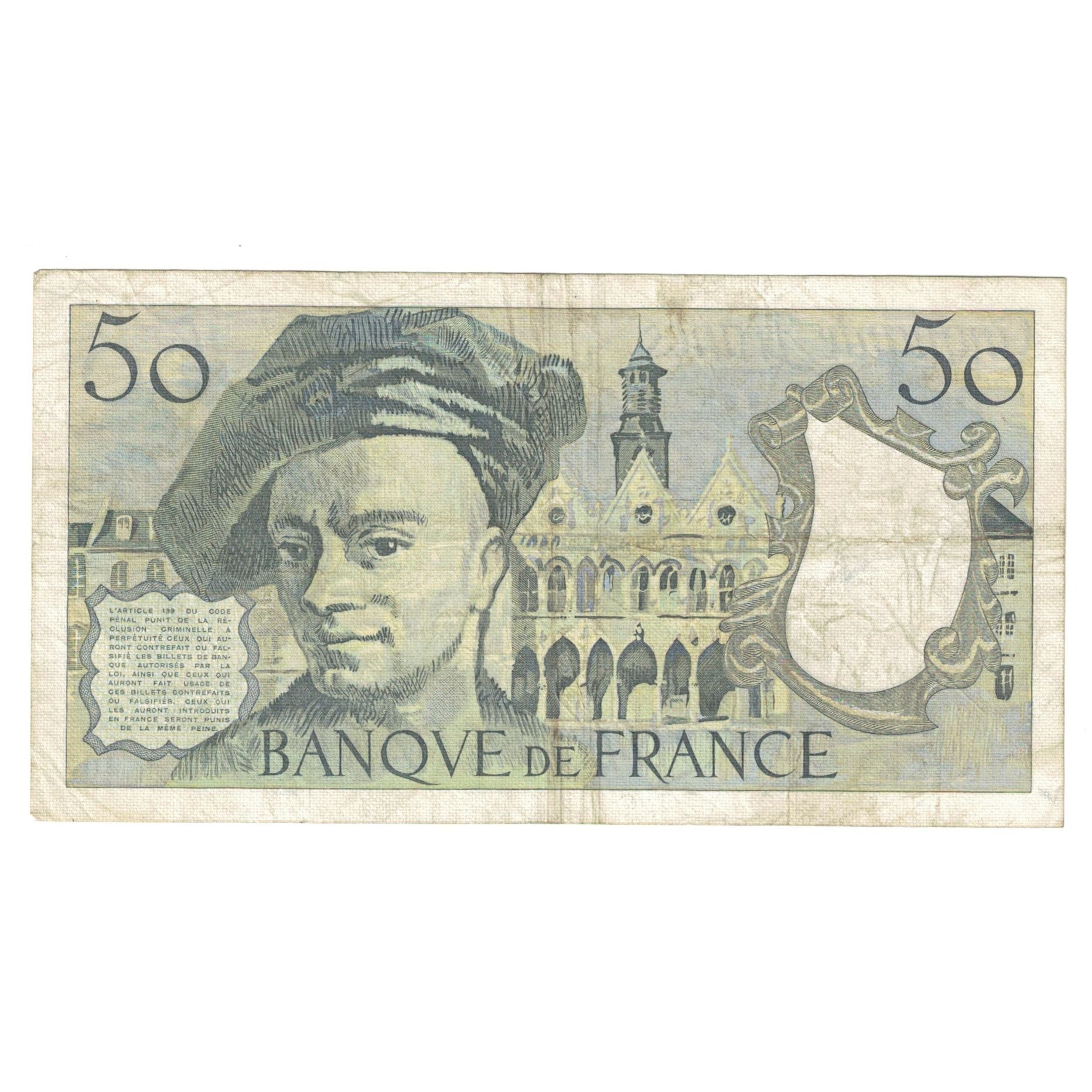 França, 50 Francs, Quentin de La Tour, 1984, R.40, EF(40-45), Fayette:67.10