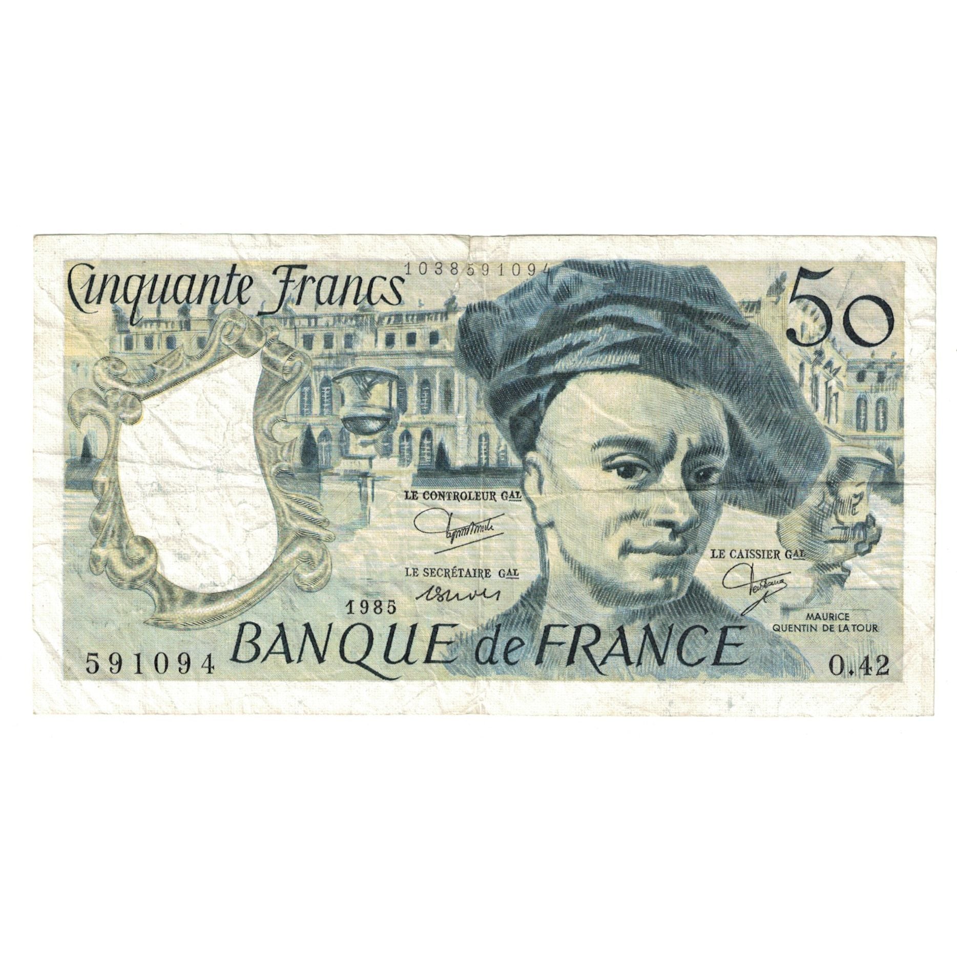Francja, 50 Francs, Quentin de La Tour, 1985, O.42, VF(20-25), Fayette:67.11