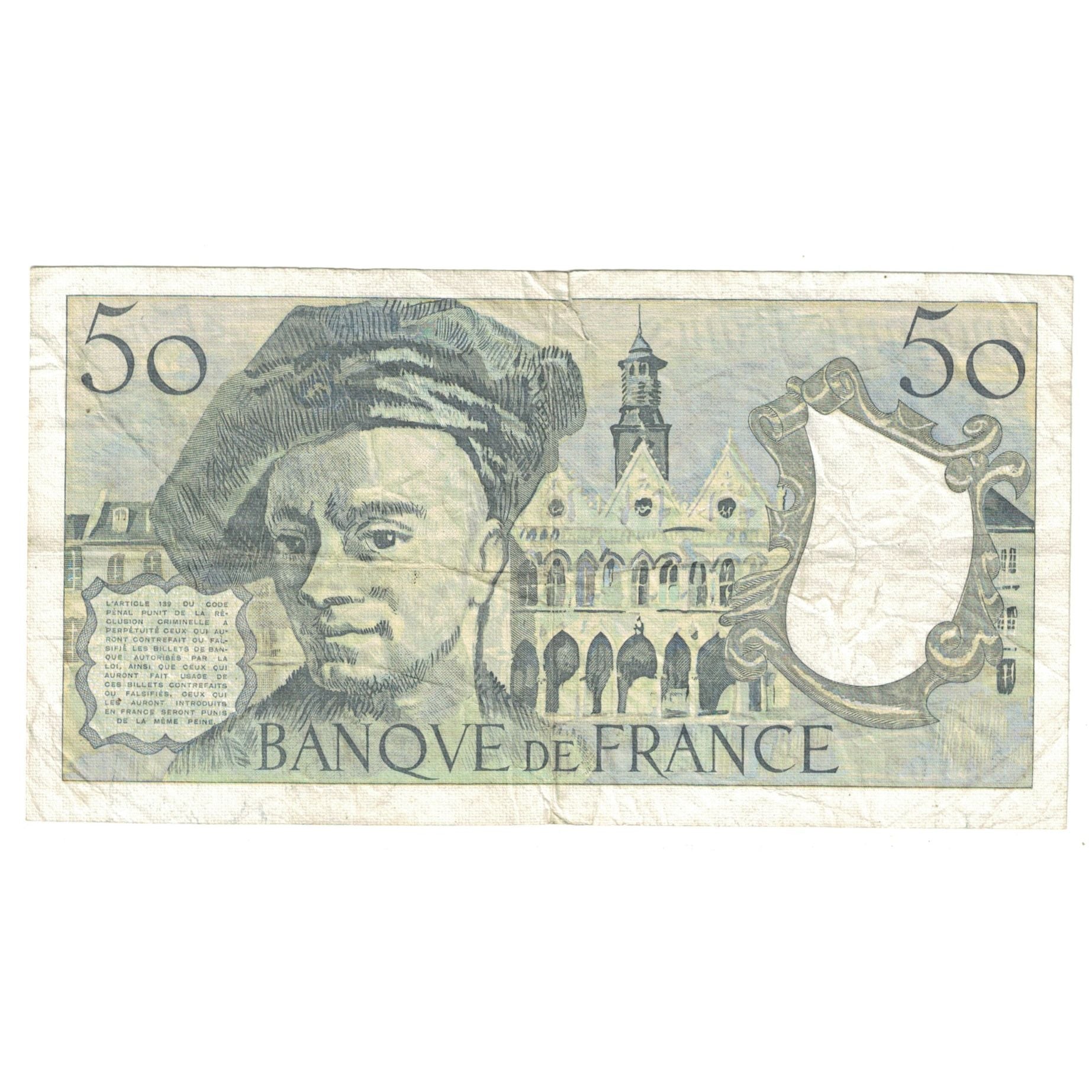 Francja, 50 Francs, Quentin de La Tour, 1985, O.42, VF(20-25), Fayette:67.11