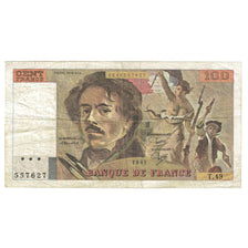 France, 100 Francs, Delacroix, 1981, T.49, VF(20-25), Fayette:69.5, KM:154b