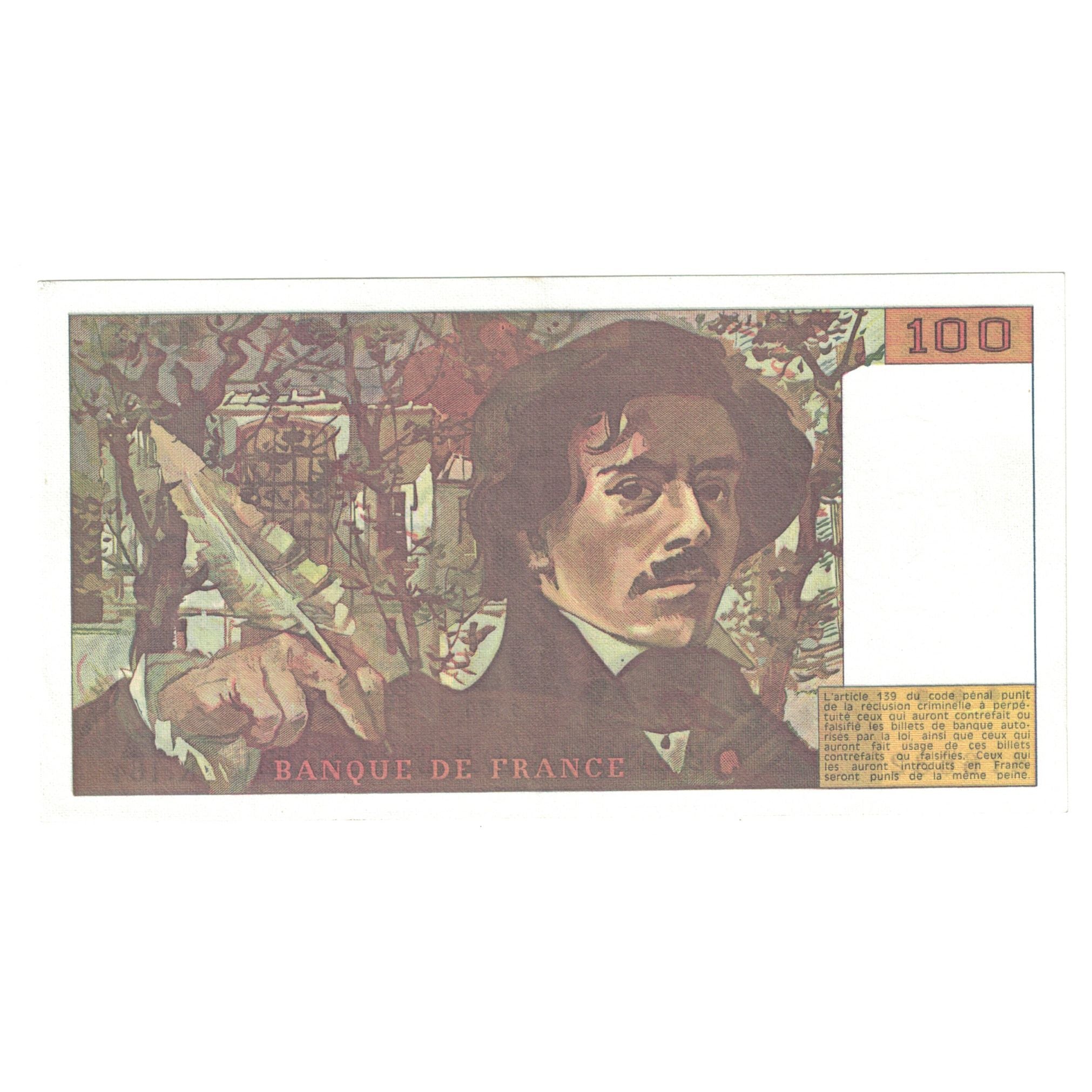 Francia, 100 Francs, Delacroix, 1990, K.164, SC, Fayette:69bis.2b, KM:154e