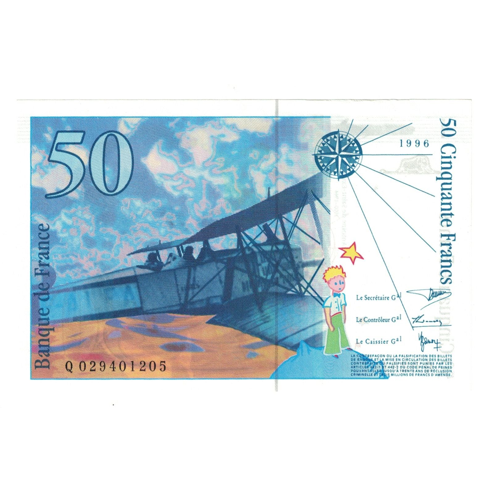 Frankrijk, 50 Francs, St Exupéry, 1996, Q 029401205, NIEUW, Fayette:73.2