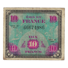 Francja, 10 Francs, Flag/France, 1944, 66674986, VF(20-25), Fayette:VF18.1