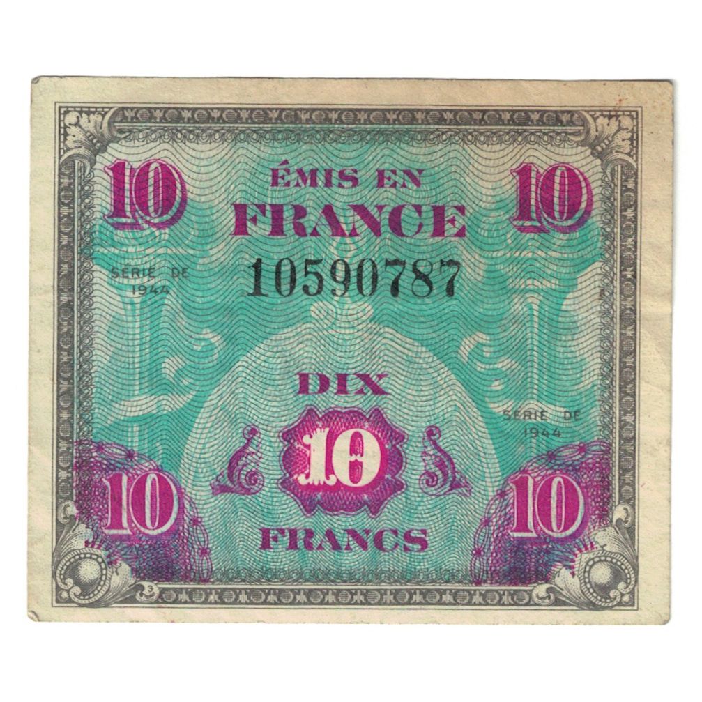 Frankrijk, 10 Francs, Flag/France, 1944, 10590787, TTB, Fayette:VF18.1, KM:116a