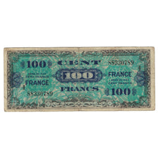 Francja, 100 Francs, Flag/France, 1944, 88330789, VF(20-25), Fayette:VF25.04