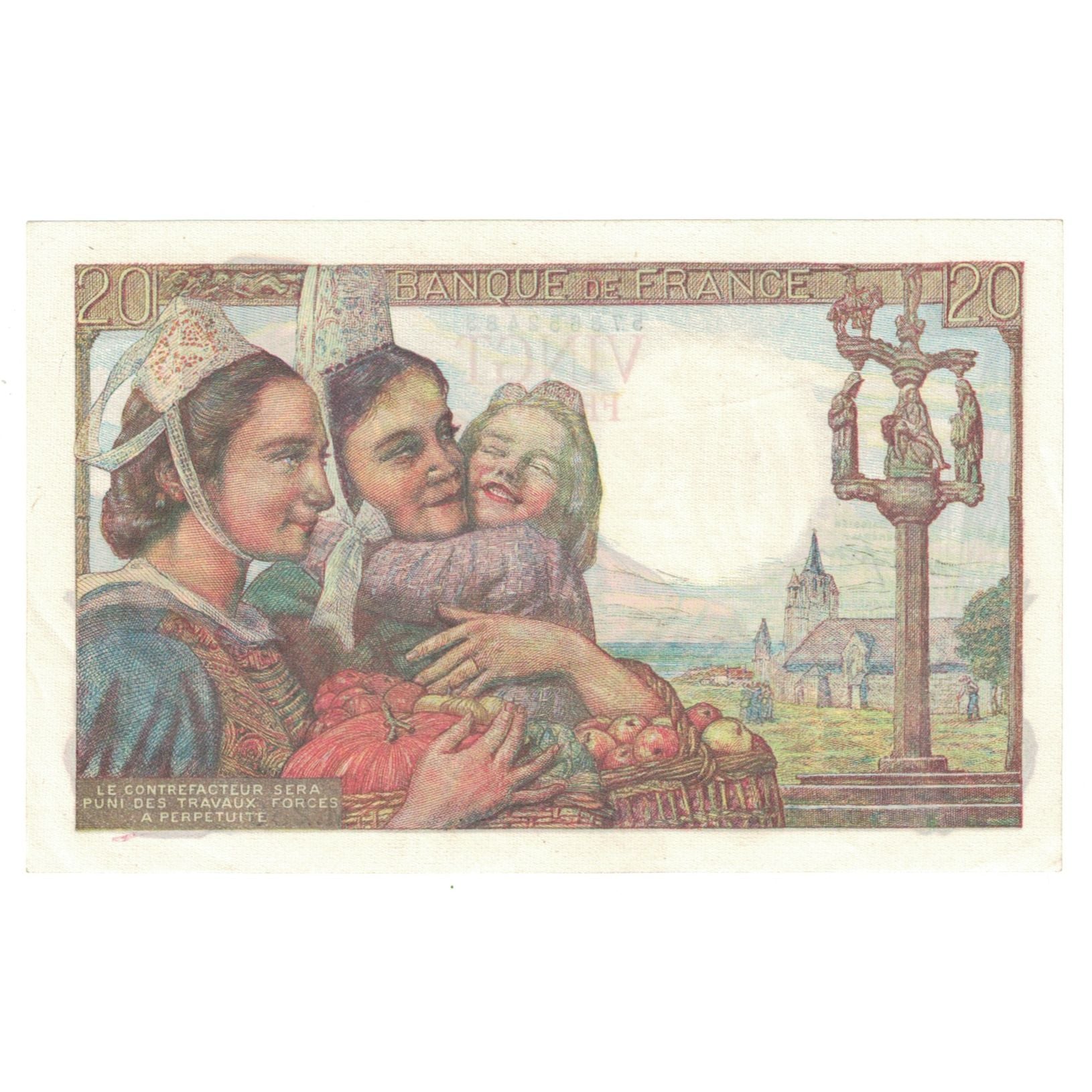 France, 20 Francs, Pêcheur, 1949, M.230, AU(55-58), Fayette:13.16, KM:100c