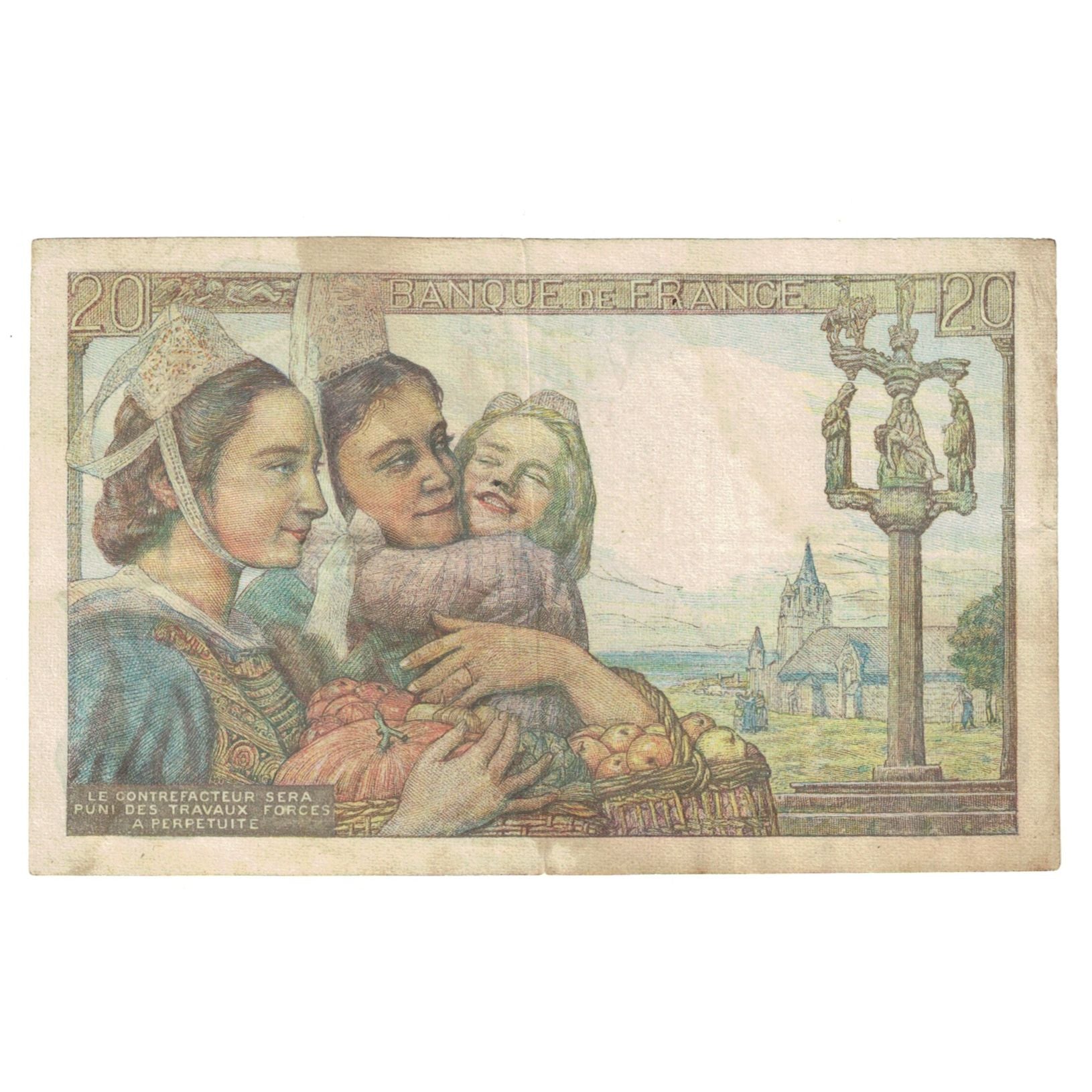 Frankrijk, 20 Francs, Pêcheur, 1945, U.147, TB, Fayette:13.10, KM:100a