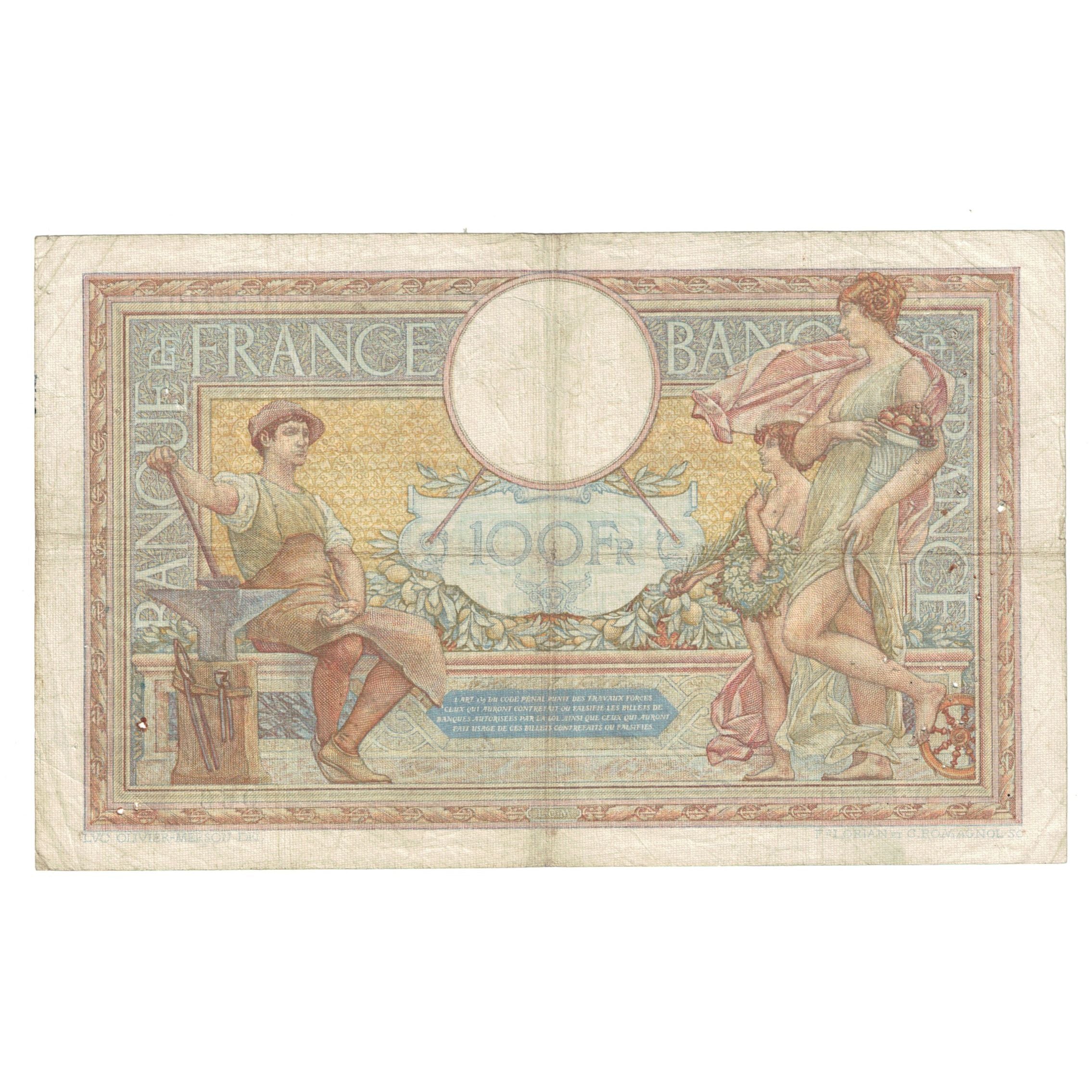 Francia, 100 Francs, Luc Olivier Merson, 1936, W.52710, MB+, Fayette:24.15
