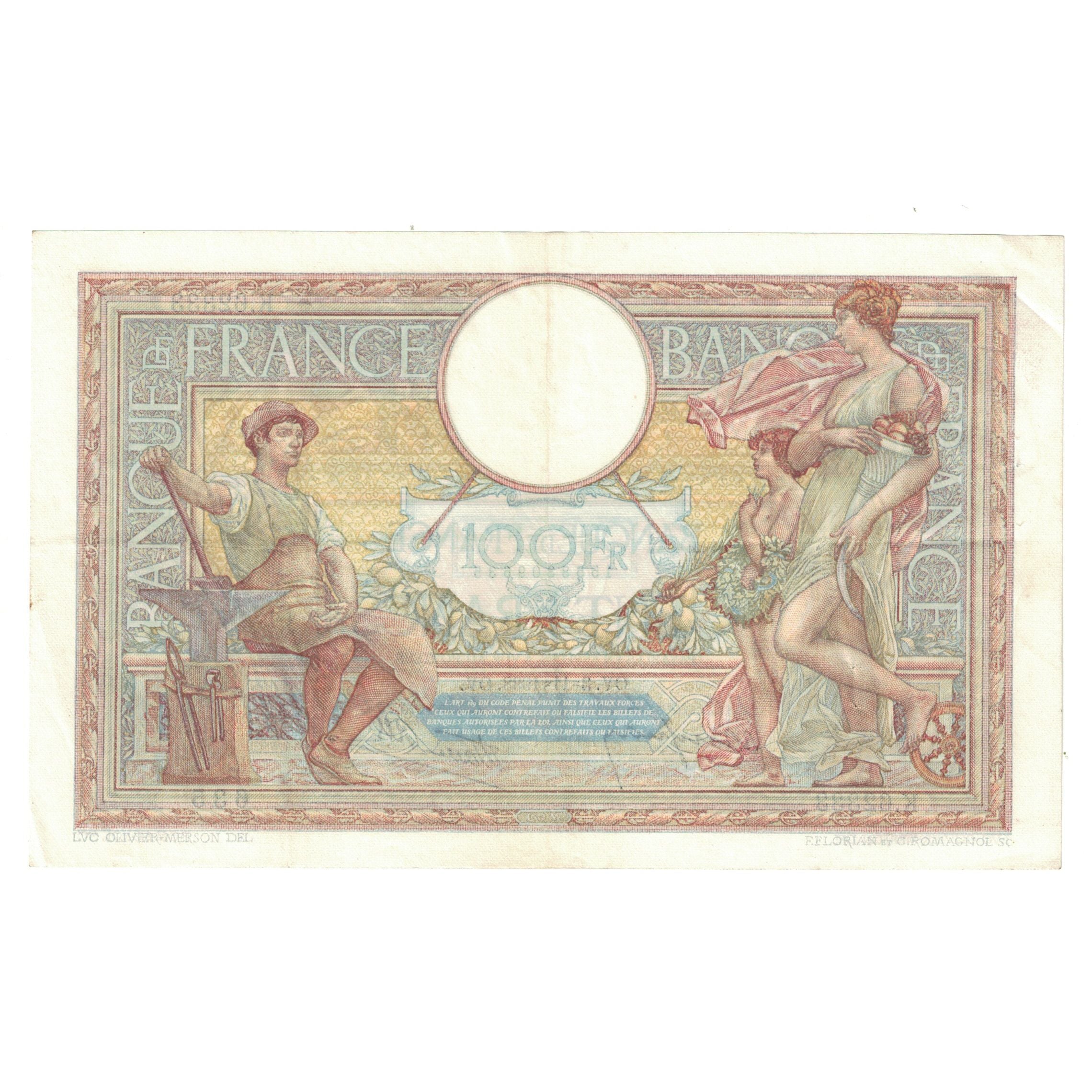 Francia, 100 Francs, Luc Olivier Merson, 1938, K.62333, SPL-, Fayette:25.34