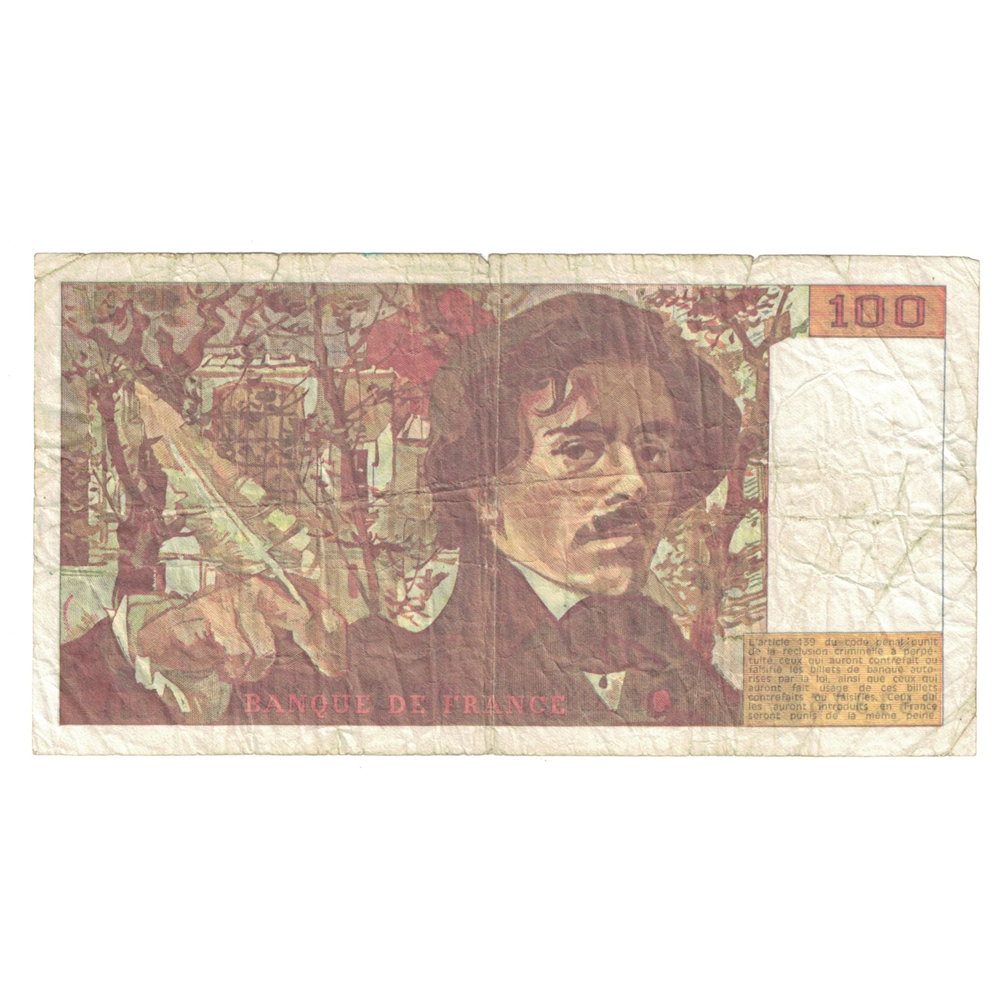 Francja, 100 Francs, Delacroix, 1993, O.223, VF(20-25), Fayette:69bis.7, KM:154g