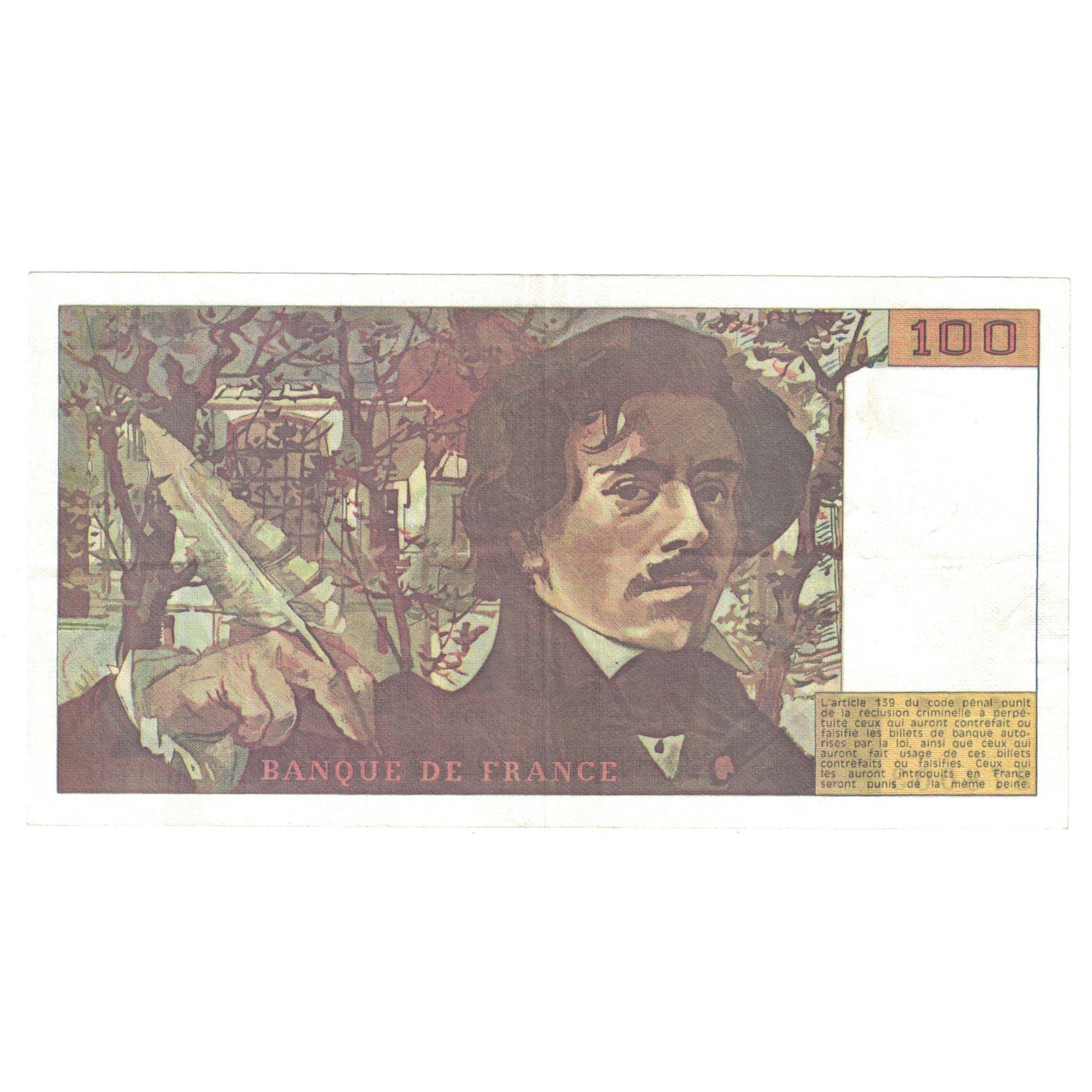 Francia, 100 Francs, Delacroix, 1990, G.174, EBC+, Fayette:69bis.2c, KM:154e