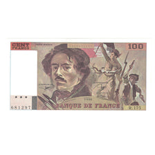 France, 100 Francs, Delacroix, 1990, R.175, UNC(63), Fayette:69bis.2c, KM:154e