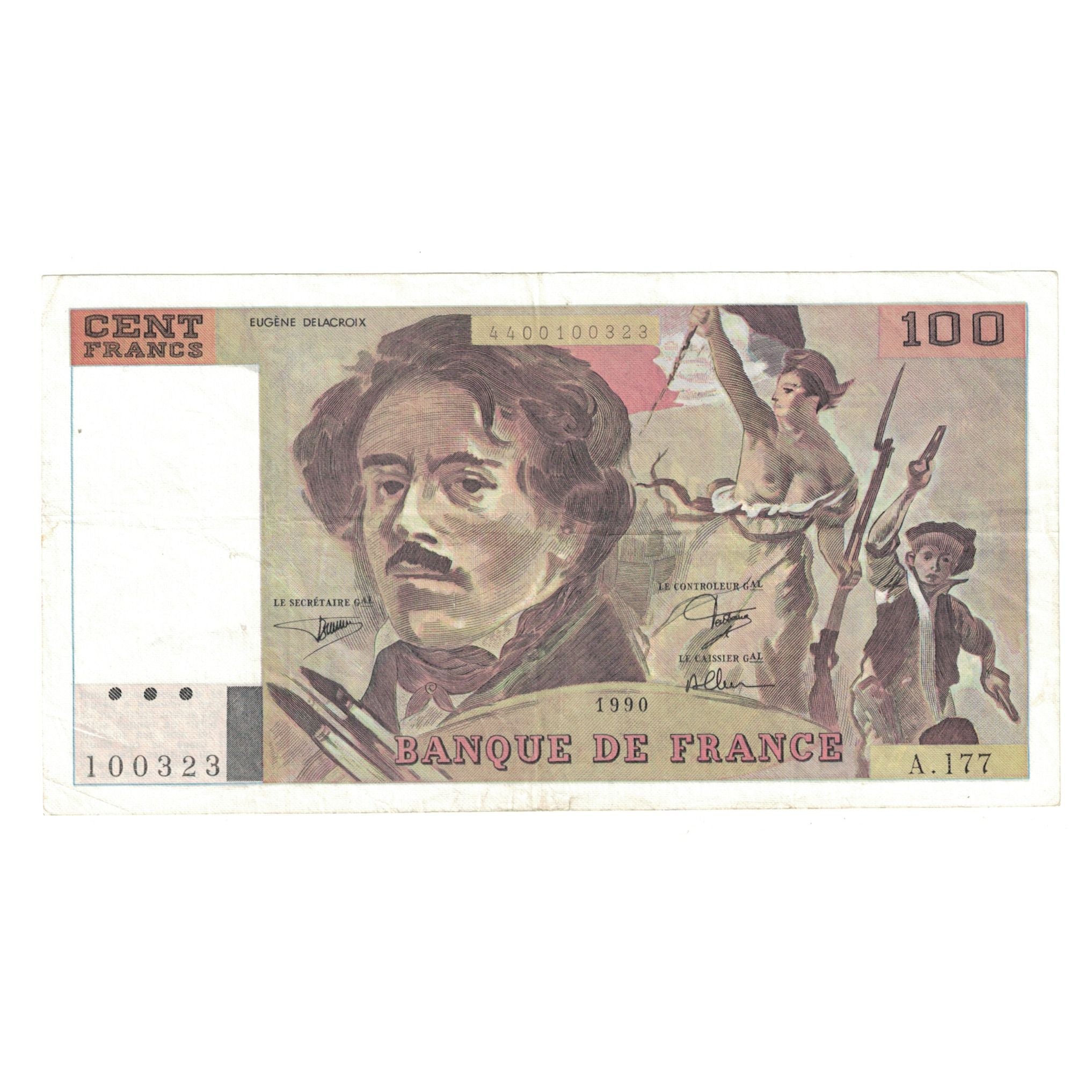 Frankreich, 100 Francs, Delacroix, 1990, A.177, VZ, Fayette:69bis.2c, KM:154e