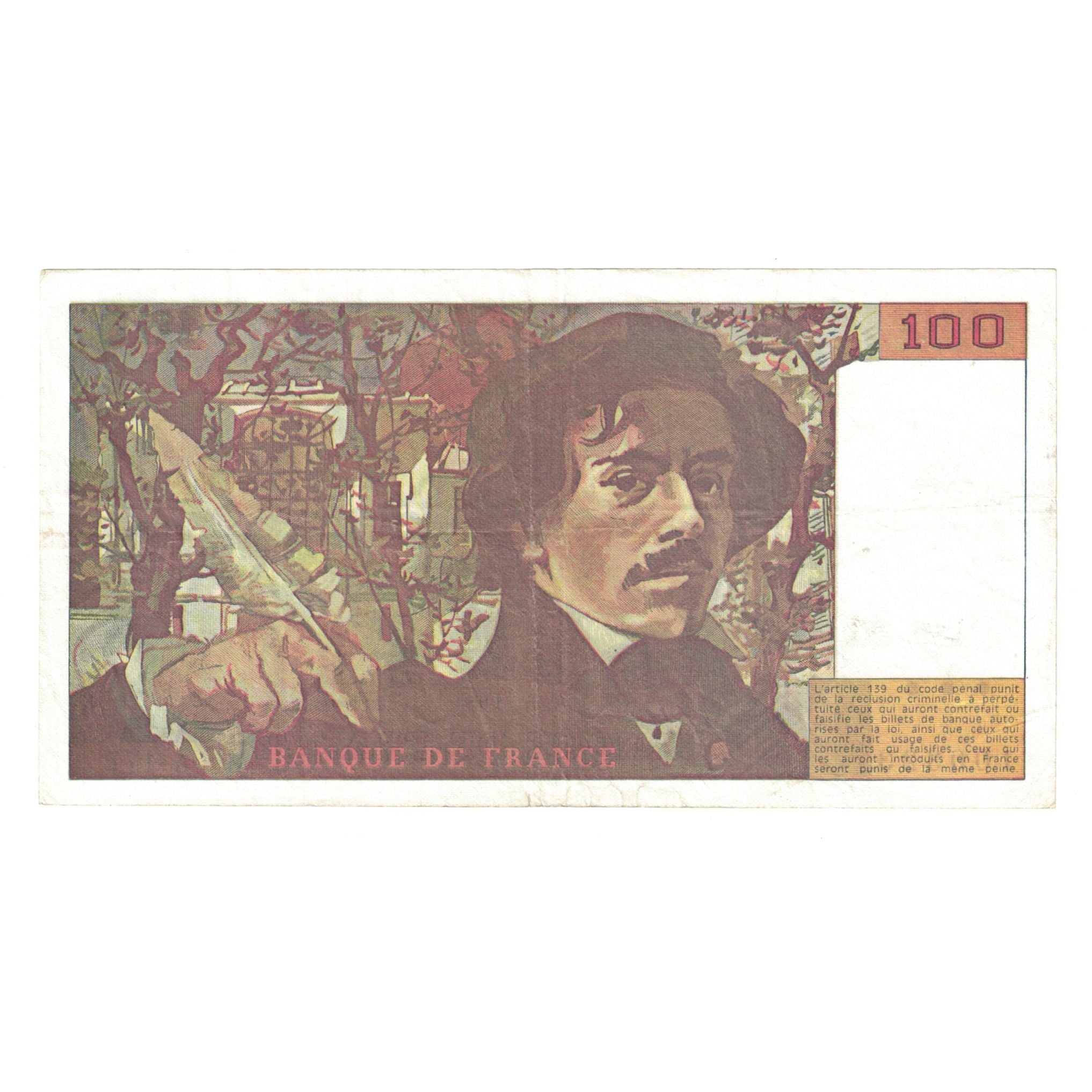 Frankreich, 100 Francs, Delacroix, 1990, A.177, VZ, Fayette:69bis.2c, KM:154e