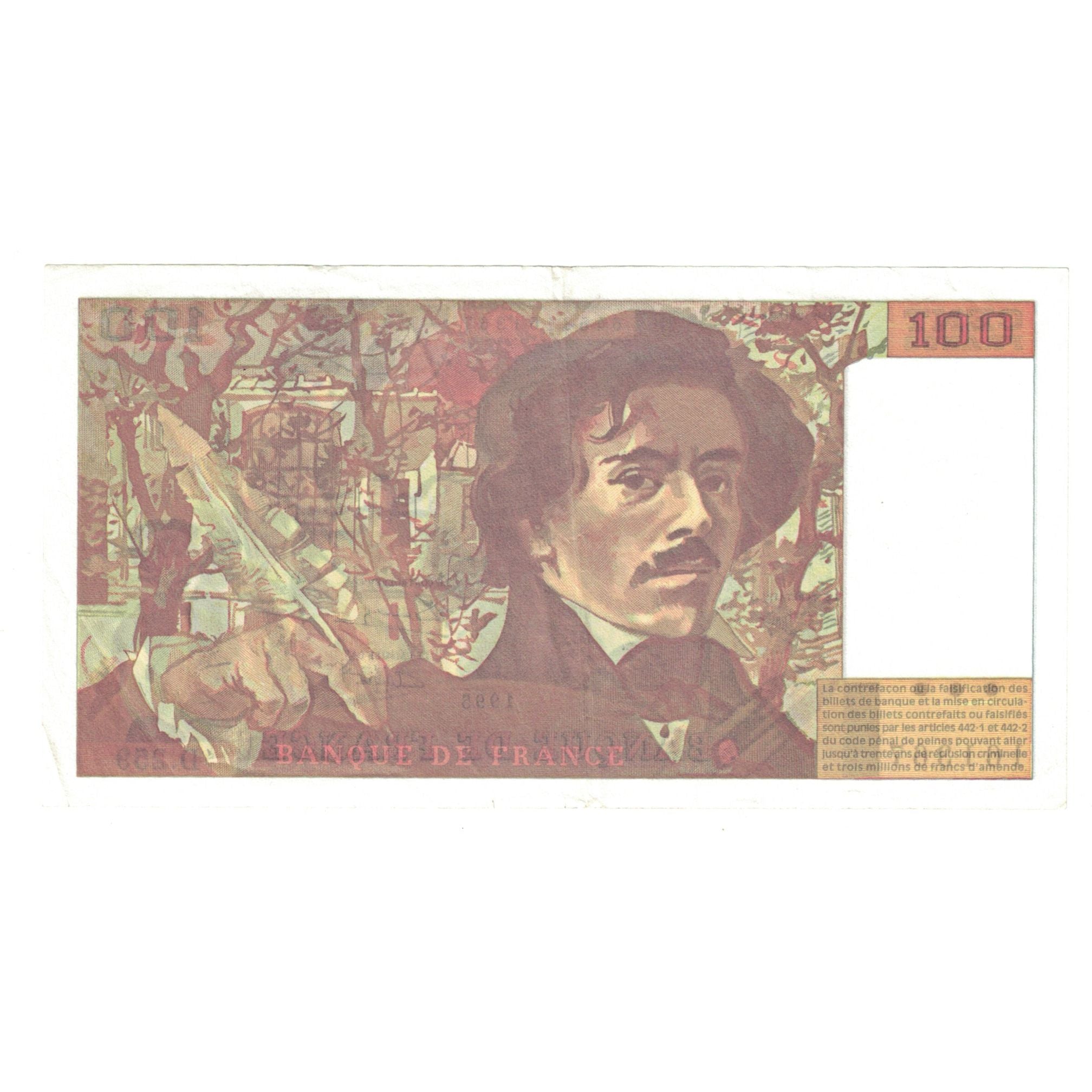 Francja, 100 Francs, Delacroix, 1995, D.259, UNC(60-62), Fayette:69ter.02a