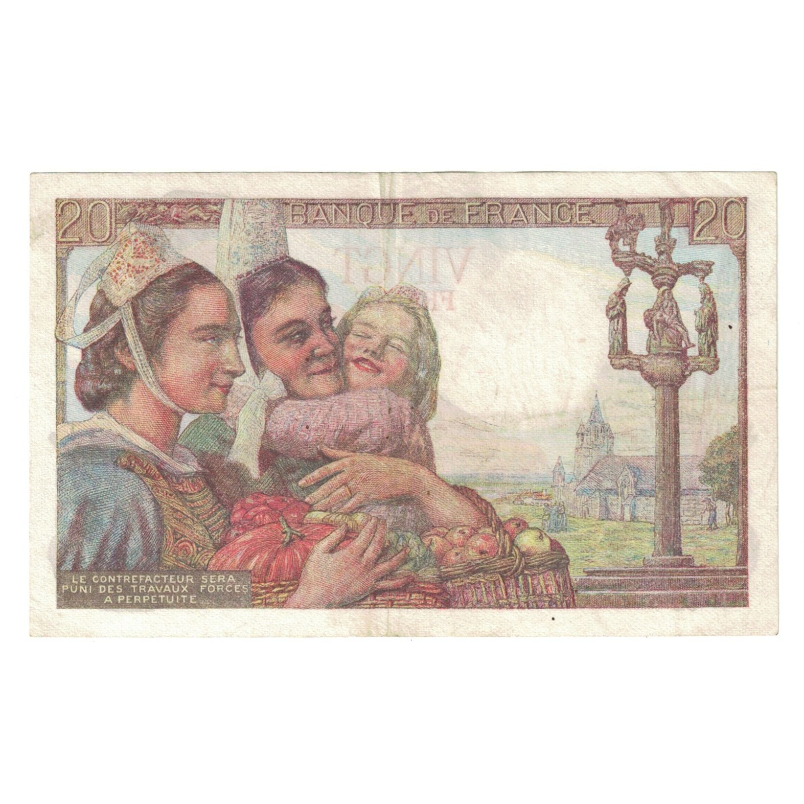 France, 20 Francs, Pêcheur, 1942, L.48, AU(55-58), Fayette:13.4, KM:100a