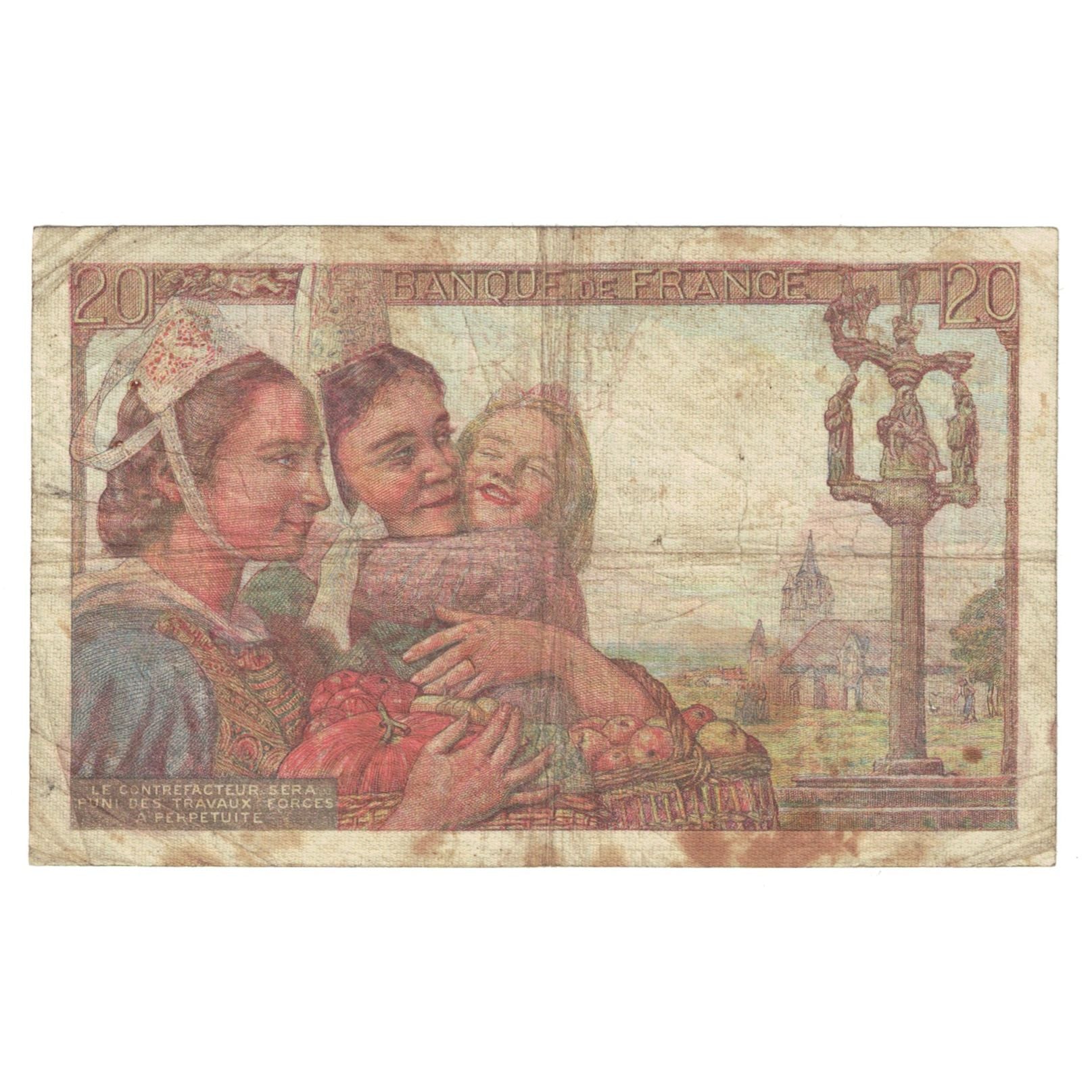 Frankreich, 20 Francs, Pêcheur, 1943, S.72, S, Fayette:13.5, KM:100a