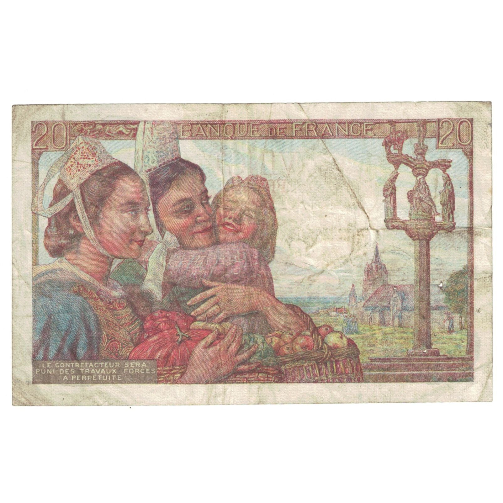 France, 20 Francs, Pêcheur, 1943, R.73, VF(30-35), Fayette:13.5, KM:100a