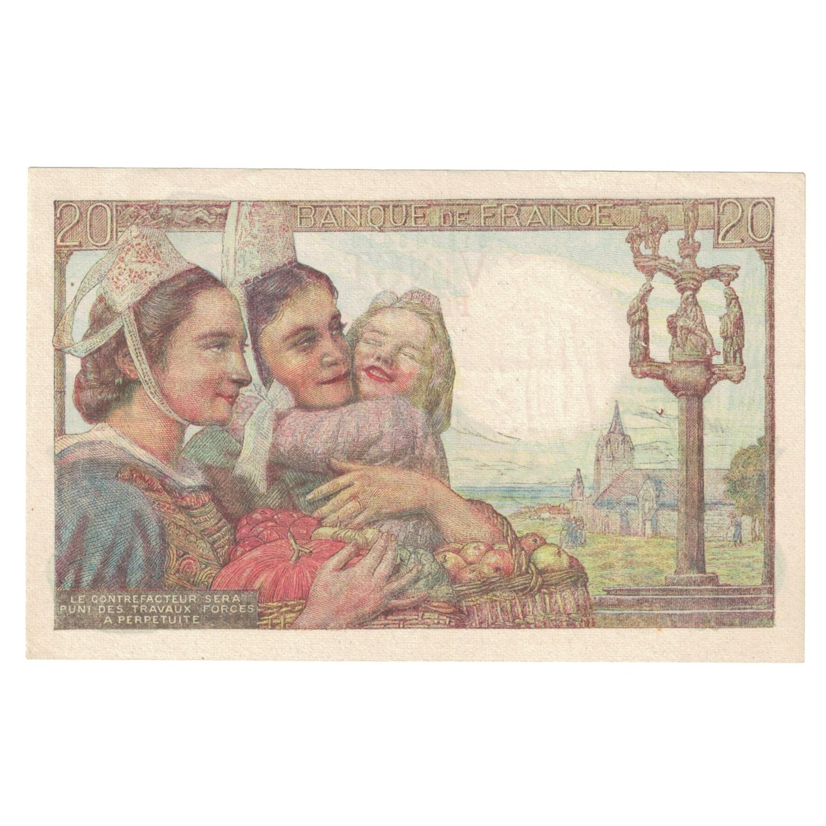 France, 20 Francs, Pêcheur, 1944, H.128, UNC(64), Fayette:13.9, KM:100a