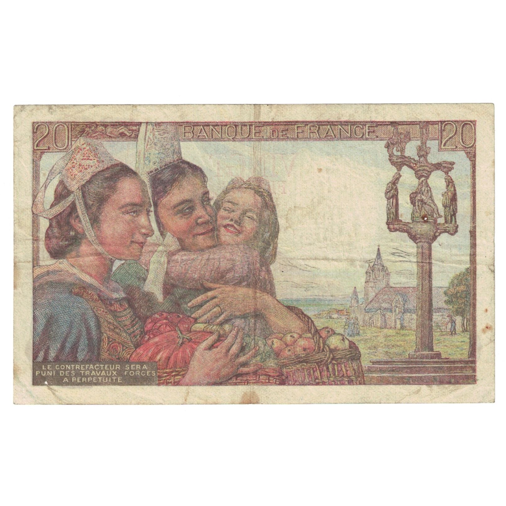 Frankreich, 20 Francs, Pêcheur, 1942, O.45, S, Fayette:13.3, KM:100a