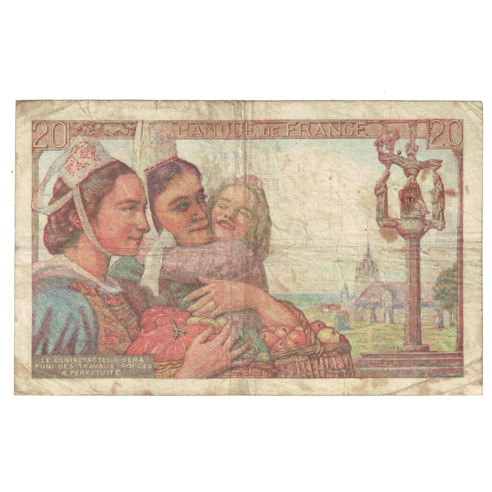 Frankreich, 20 Francs, Pêcheur, 1943, O.101, S, Fayette:13.7, KM:100a