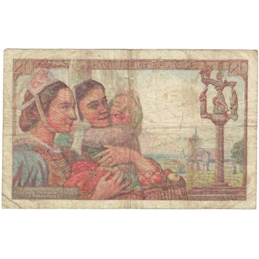 Frankreich, 20 Francs, Pêcheur, 1943, P.101, S+, Fayette:13.7, KM:100a