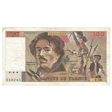 França, 100 Francs, Delacroix, 1982, Y.58, AU(50-53), Fayette:69.6, KM:154b