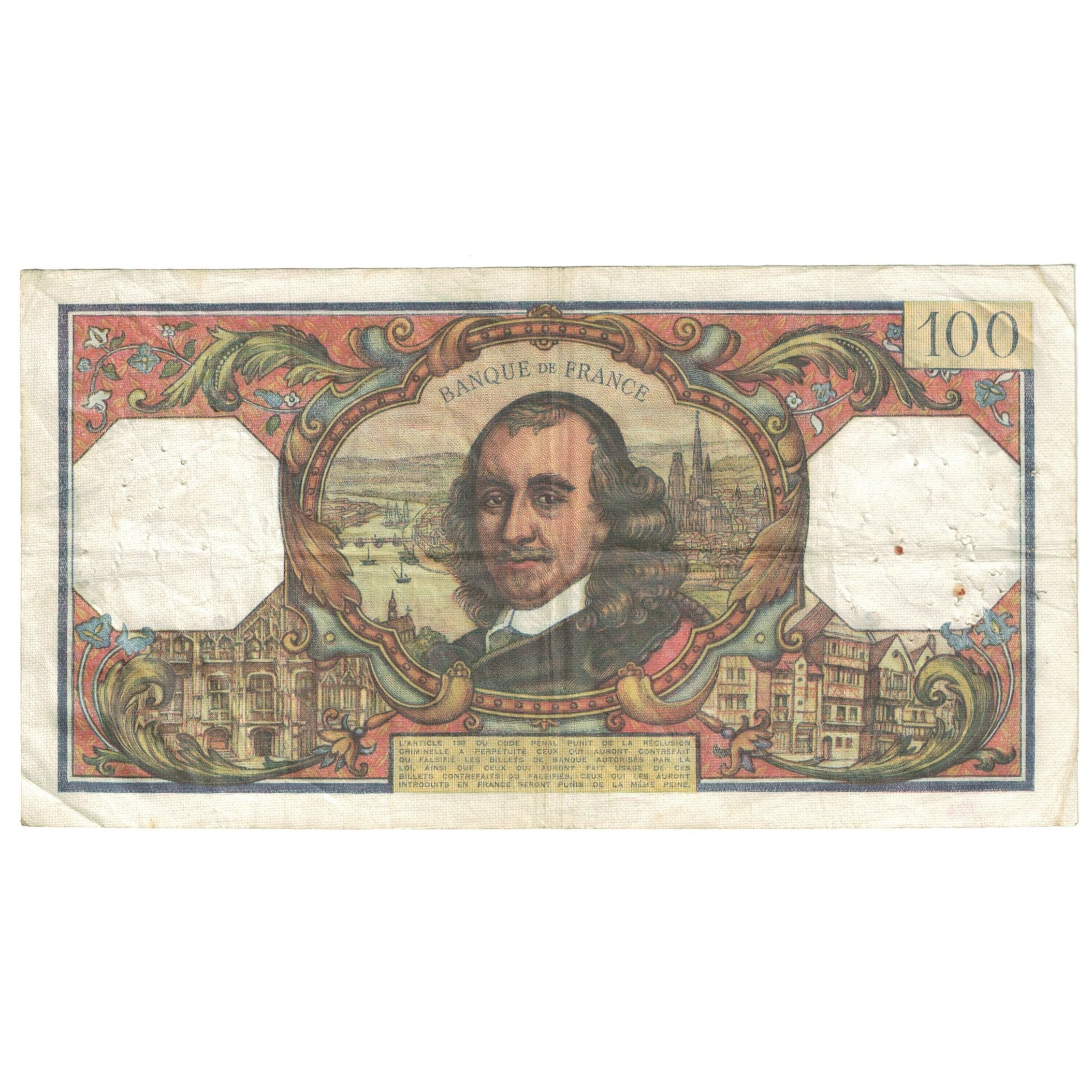 Francia, 100 Francs, Corneille, 1966, C.171, MB+, Fayette:65.13, KM:149b