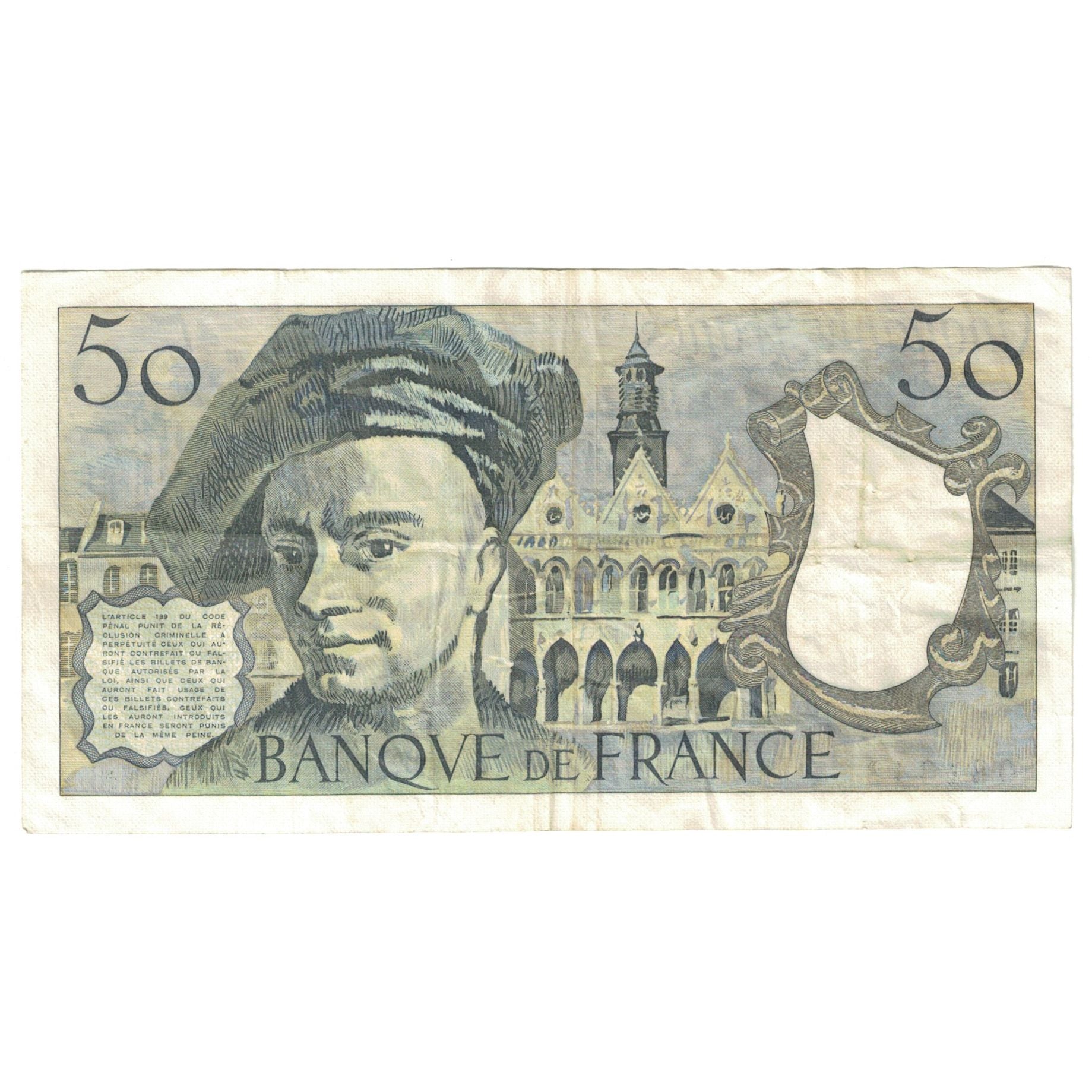 Francia, 50 Francs, Quentin de La Tour, 1977, N.6, MBC, Fayette:67.2, KM:152a