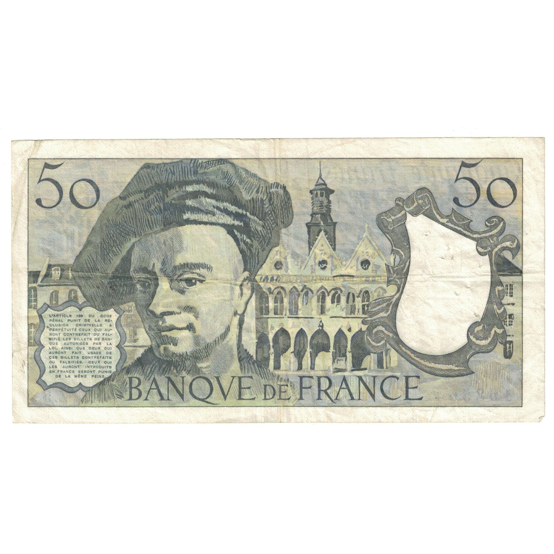 Francia, 50 Francs, Quentin de La Tour, 1977, Z.5, BC+, Fayette:67.2, KM:152a