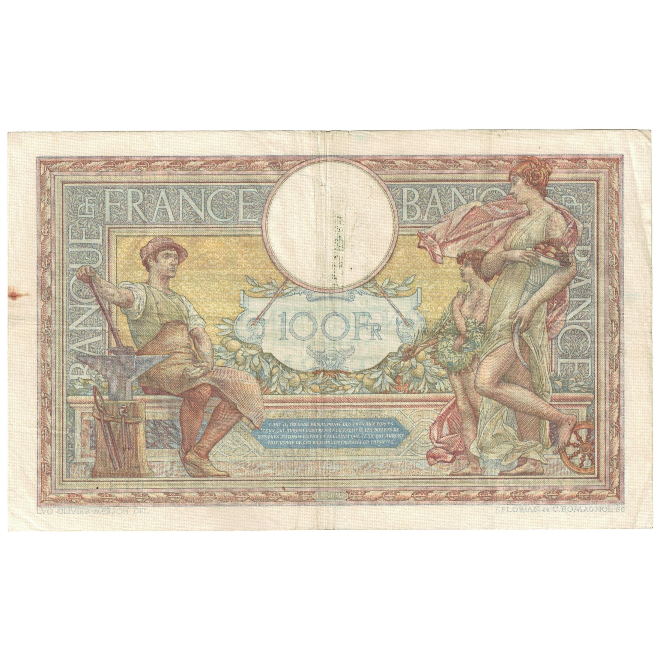 France, 100 Francs, Luc Olivier Merson, 1932, Z.35078, TB, Fayette:24.11, KM:78b