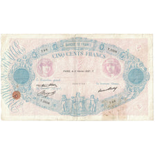 France, 500 Francs, Bleu et Rose, 1937, T.2506, VG(8-10), Fayette:30.38, KM:66m