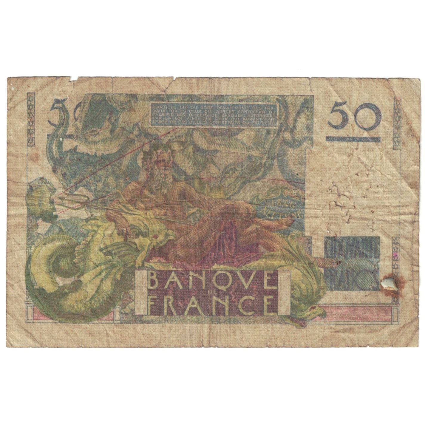 Frankreich, 50 Francs, Le Verrier, 1950, X.146, GE, Fayette:20.14, KM:127b